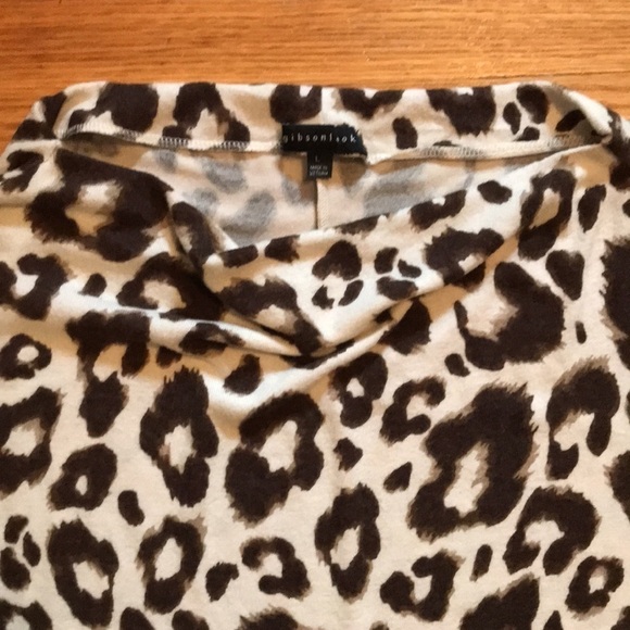 Gibsonlook Pullover Top Size L Brown/Tan Animal Print Dolman Sleeves Soft fabric - Picture 5 of 8